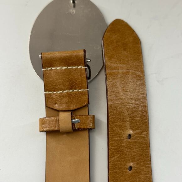 Cole Haan Y2K Medallion Belt Light Brown Leather Sz 30 Womens - Picture 5 of 7